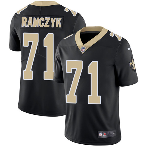 Nike Saints #71 Ryan Ramczyk Black Team Color Men's Stitched NFL Vapor Untouchable Limited Jersey - Click Image to Close